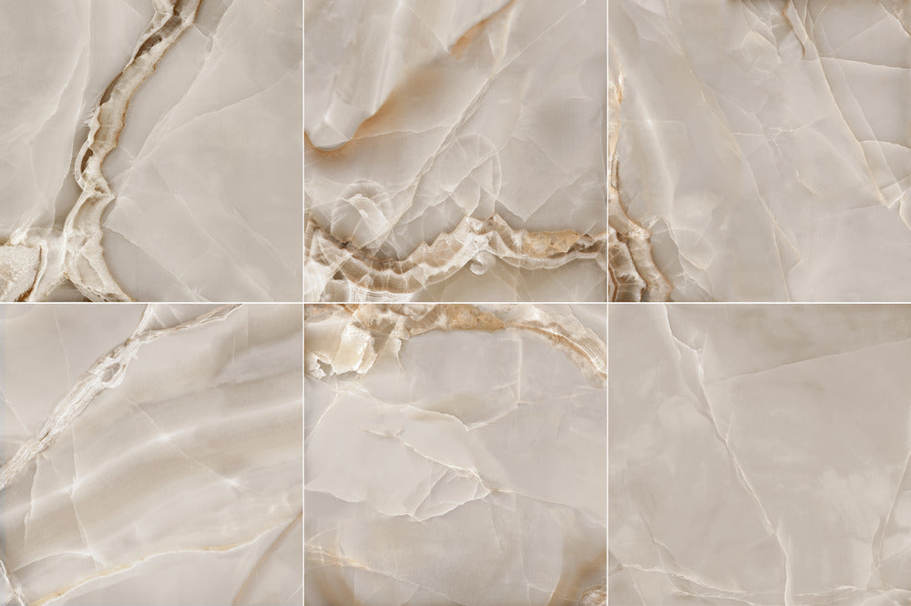 Carrelage Effet Marbre Selene Cappuccino Poli Brillant 90X90 cm de Dune
