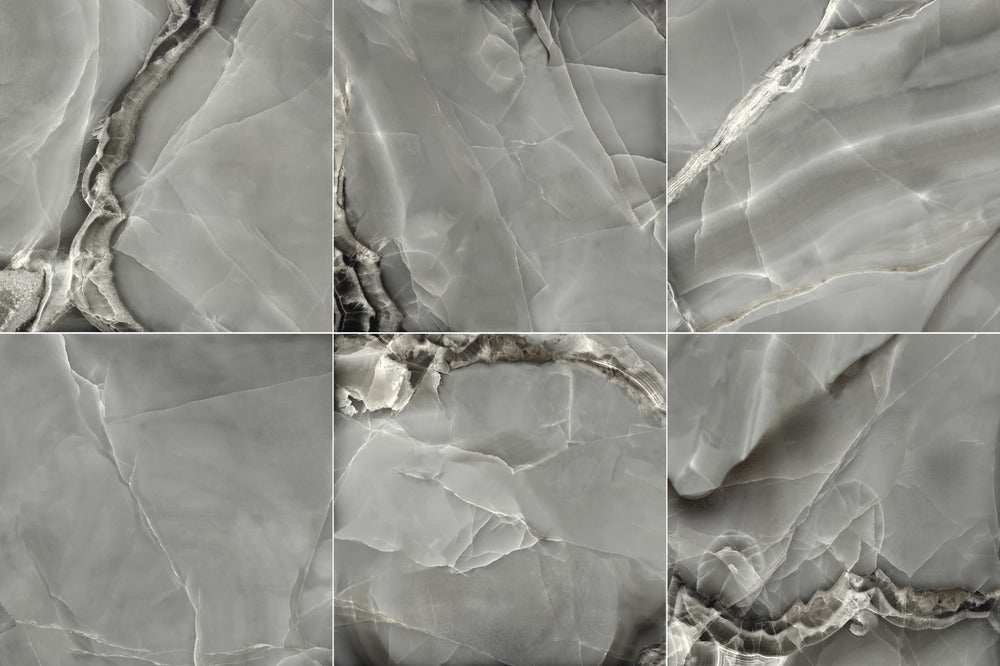 Carrelage Effet Marbre Selene Dark Poli Brillant 90X90 cm de Dune