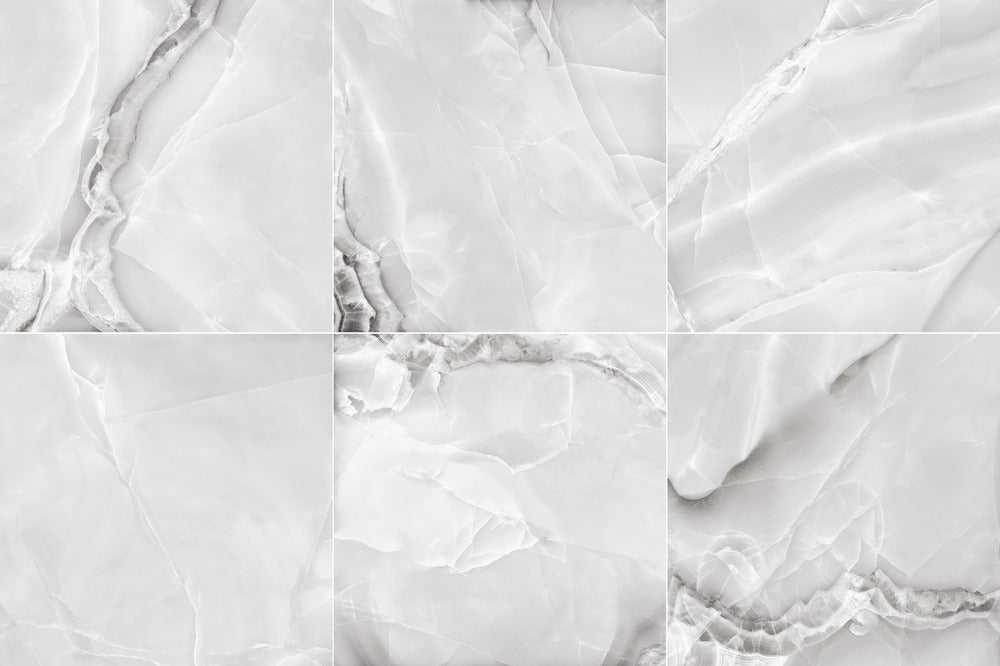 Carrelage Effet Marbre Selene Grey Poli Brillant 90X90 cm de Dune