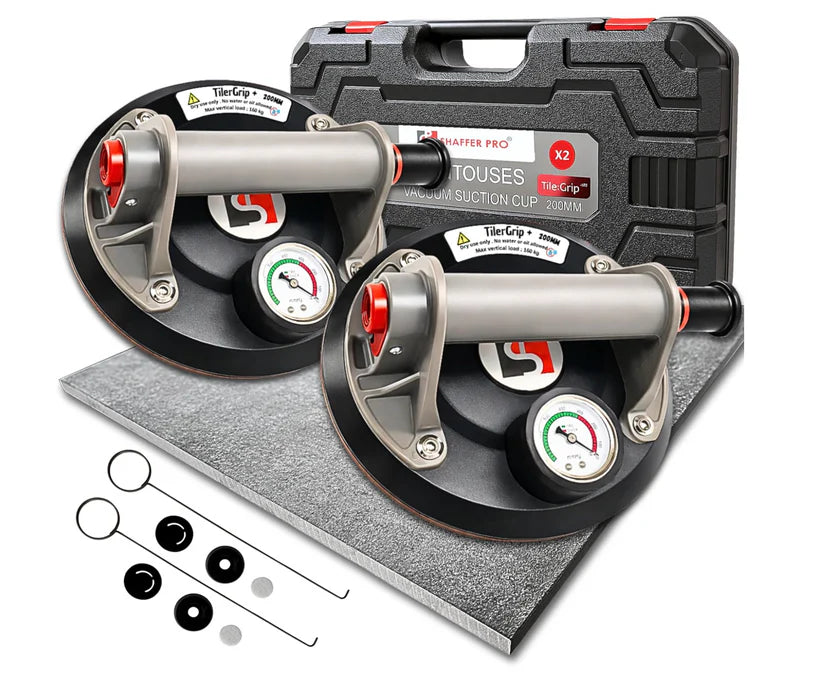 Ventouses carrelage professionnelles (Lot de 2 avec valise)